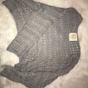 grey fishnet sweater